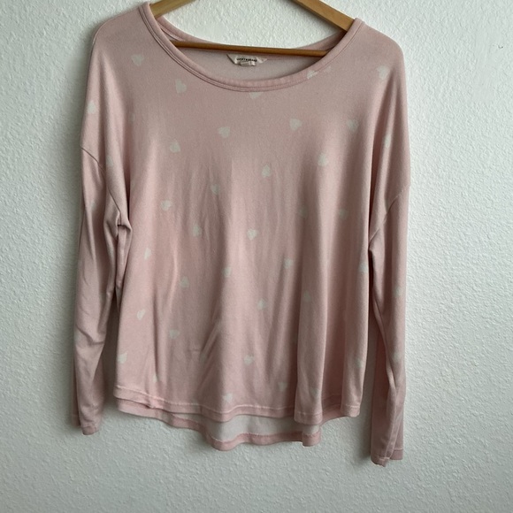 Lucky Brand Tops - Lucky Brand Light Pink Heart Long Sleeve Top